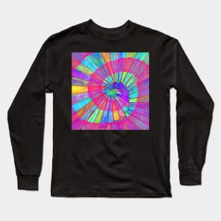 Patterns spiral abstract rainbow art with pink Long Sleeve T-Shirt